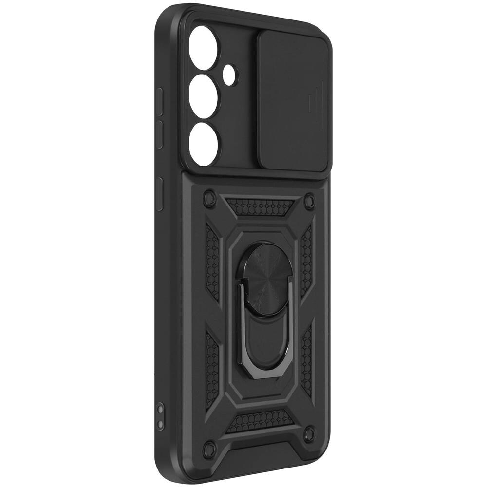 Cover Per Samsung Galaxy S23 Fe Anello Supporto Coprifotocamera Scorrevole Nera - Foto 2