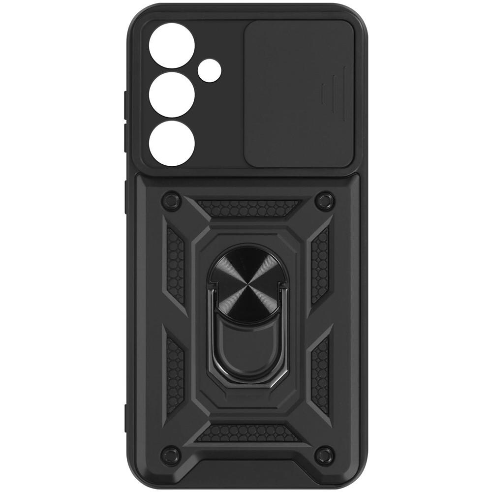 Cover Per Samsung Galaxy S23 Fe Anello Supporto Coprifotocamera Scorrevole Nera - Foto 1