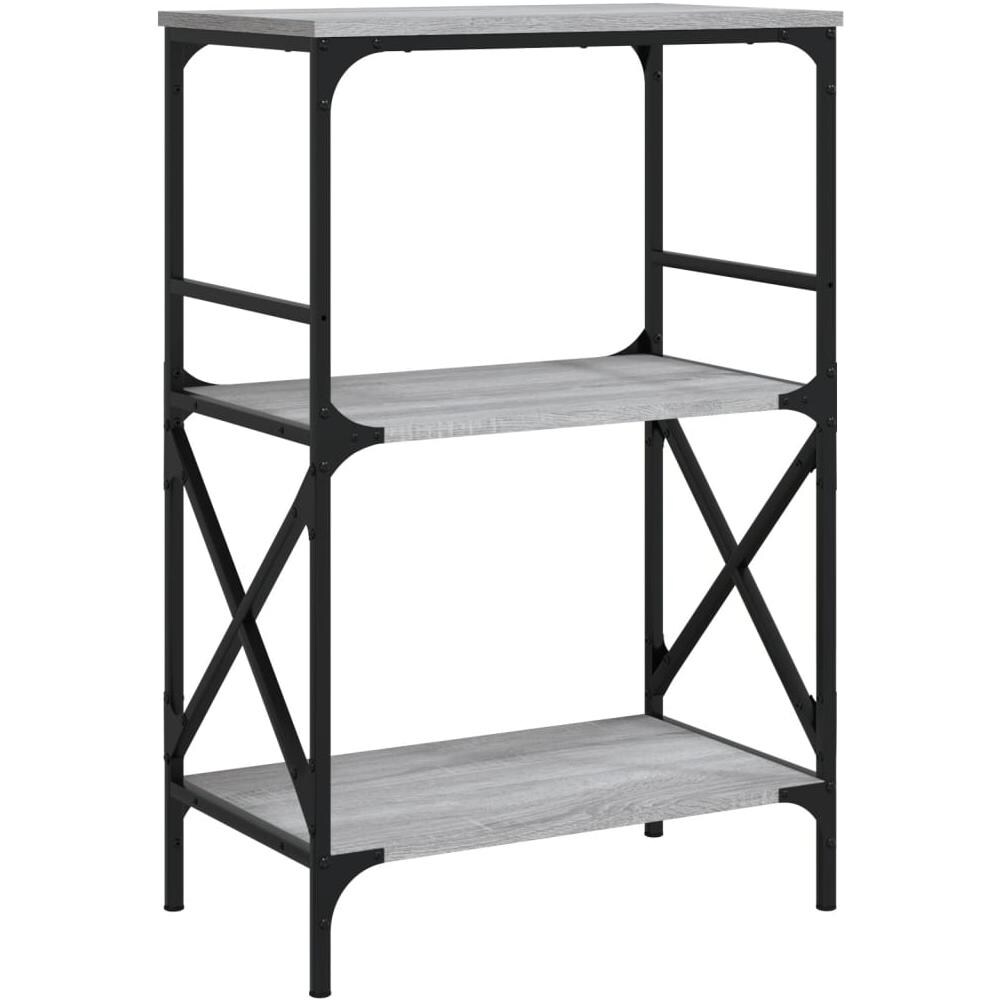 Libreria 3 Ripiani Grigio Sonoma 59x35x90,5cm Legno Multistrato - Foto 2
