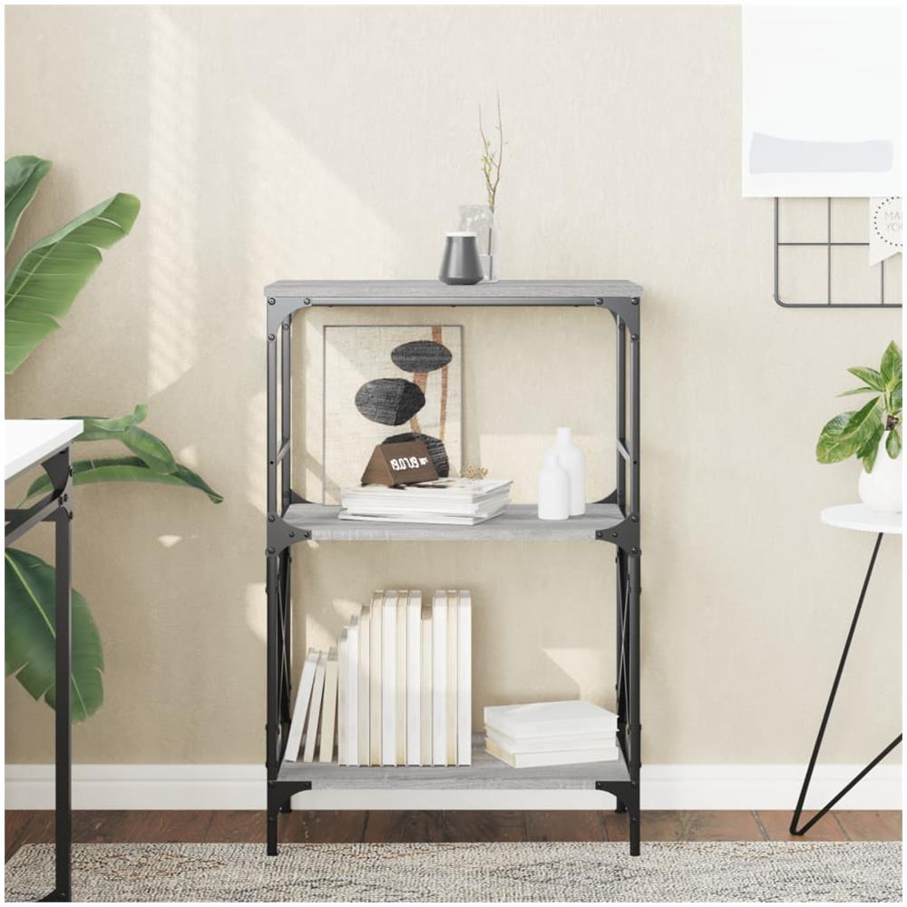 Libreria 3 Ripiani Grigio Sonoma 59x35x90,5cm Legno Multistrato - Foto 1