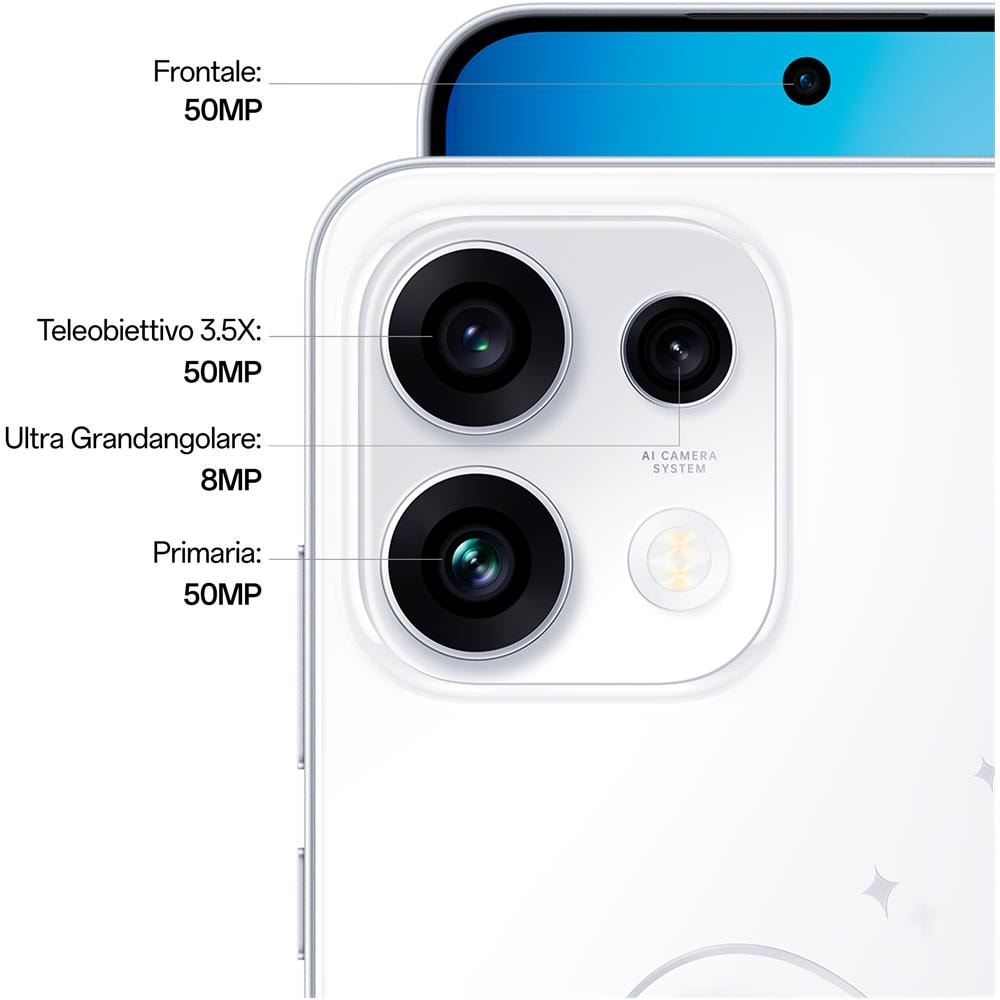Reno16 F 5G 256GB 8GB Ram Display 6.57" FHD+ AMOLED 120Hz Main Camera 50+8+50MP Selfie 50MP DualSim NanoSIM + eSIM Dimensity 7300 6500mAh Pop White - Foto 11