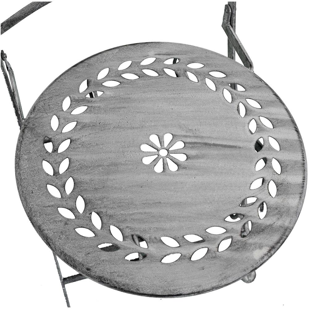 Dorian - Set Tavolino E Due Sedie Bianco Ossidato - Foto 2