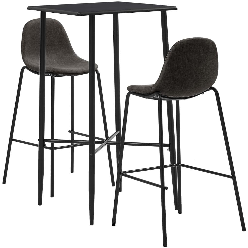 Set Da Bar 3 Pz In Tessuto Grigio Scuro - Foto 1