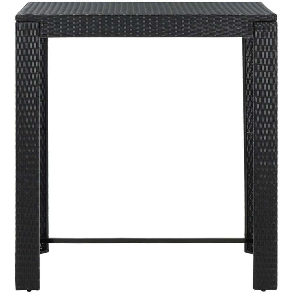 Set Bar Da Giardino 5 Pz Con Cuscini Polyrattan Nero - Foto 7