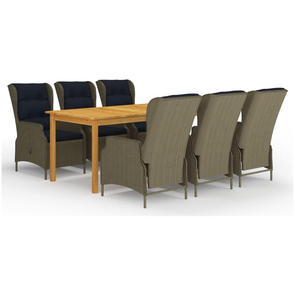 Set Da Pranzo Da Giardino 7 Pz Marrone - Foto 1