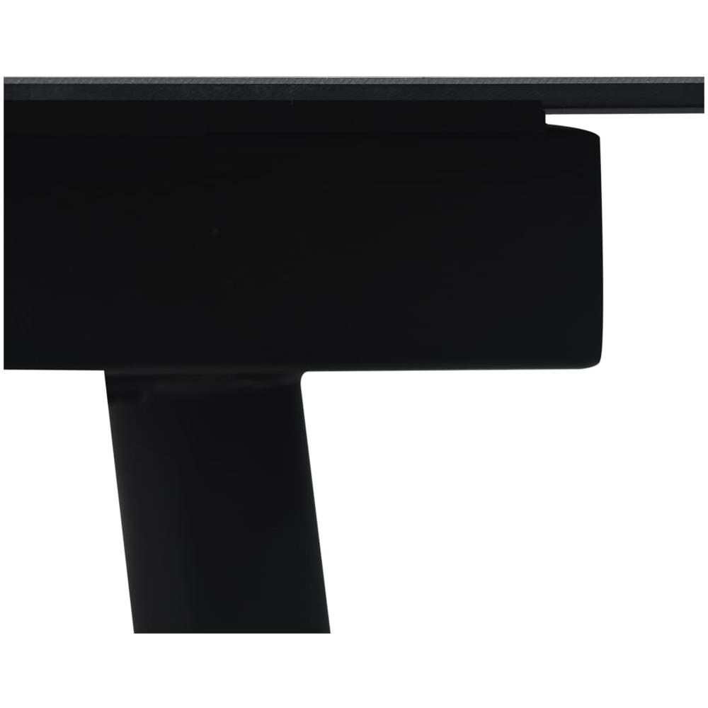 Tavolo da Giardino Nero 190x90x74 cm in Acciaio e Vetro - Foto 2