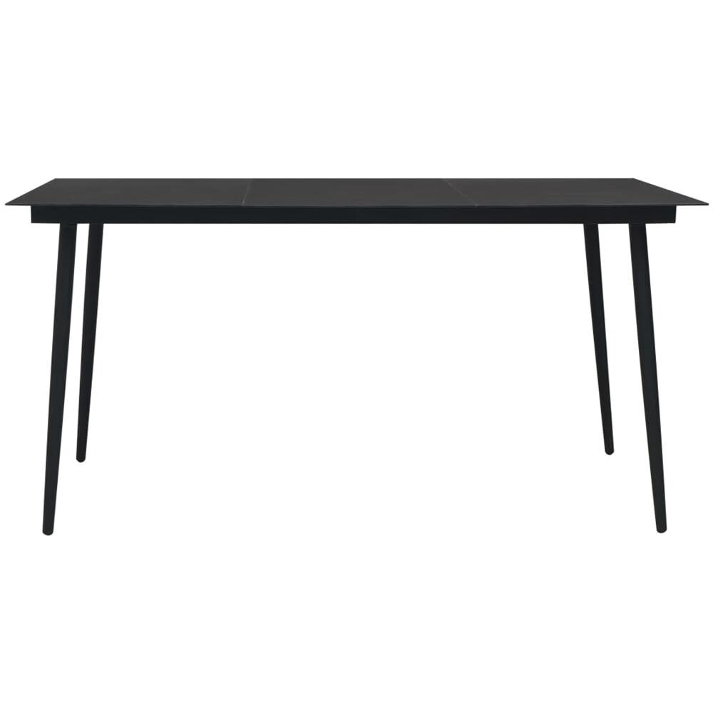 Tavolo da Giardino Nero 190x90x74 cm in Acciaio e Vetro - Foto 3