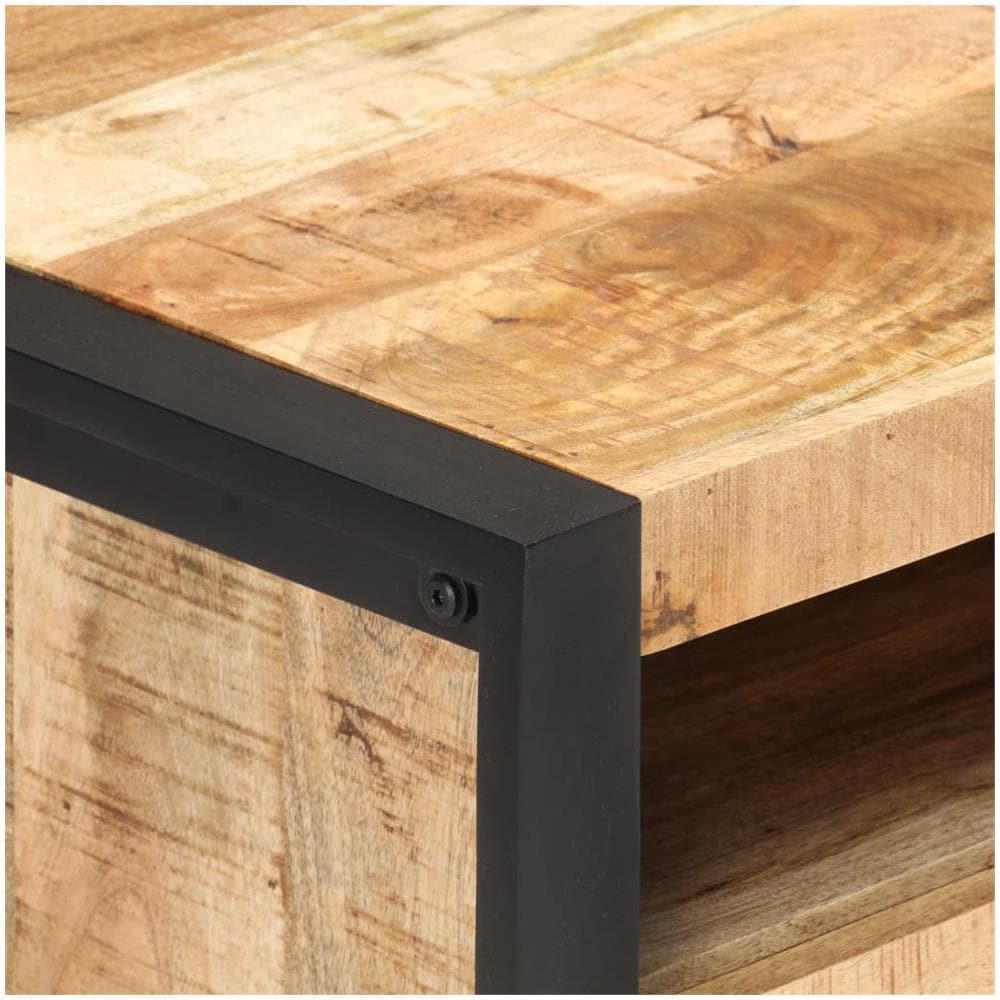 Tavolino da Caffè 100x50x40 cm in Legno Grezzo di Mango - Foto 3