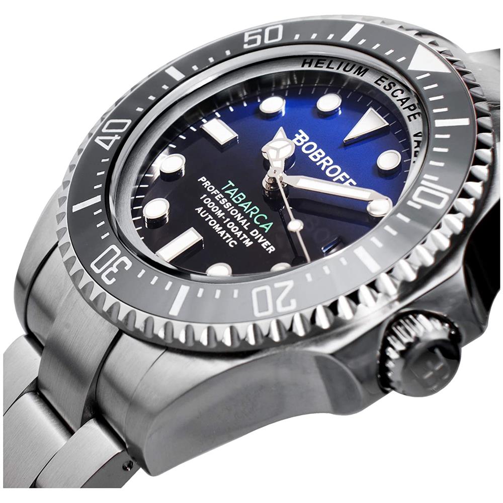 Bf003 Orologio Zaffiro Sintetico Acciaio Inossidabile Calibro Automatico Nh35 Argento - Foto 2