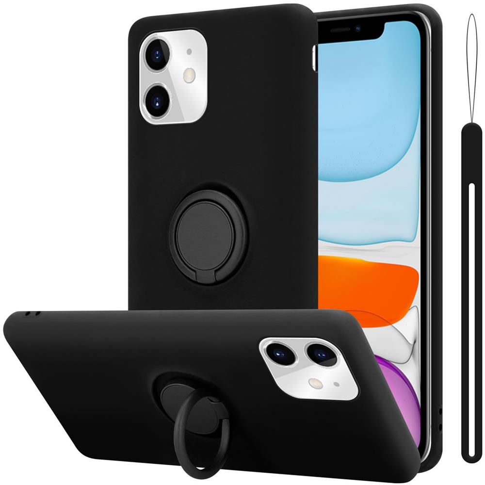 Cadorabo Custodia Compatibile Con Apple Iphone 11 In Liquid Nero - Coperchio Protettivo In Silicone Tpu Flessibile Con Anello - Foto 1