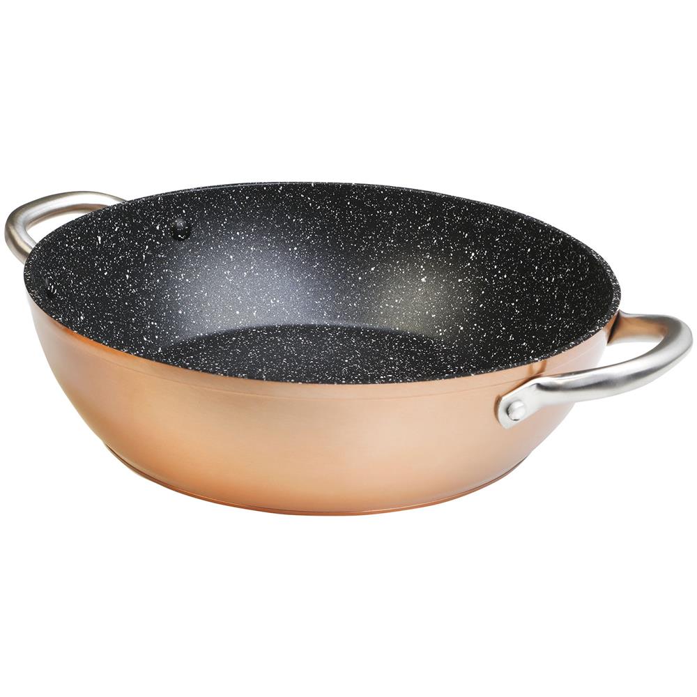 Professional Casseruola Bassa 24cm Induzione, Antiaderente Ecologico, Alluminio Forgiato Rame - Foto 1