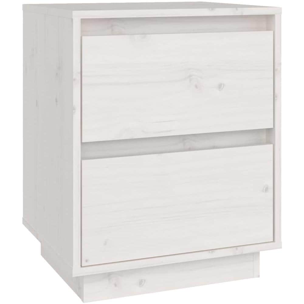 Comodino Bianco 40x35x50 Cm In Legno Massello Di Pino - Foto 2