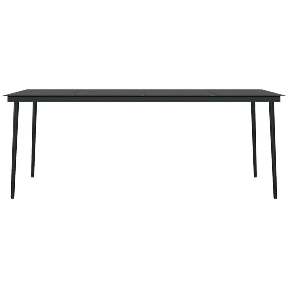 Tavolo Da Pranzo Da Giardino Nero 200x100x74 Cm Acciaio E Vetro - Foto 3