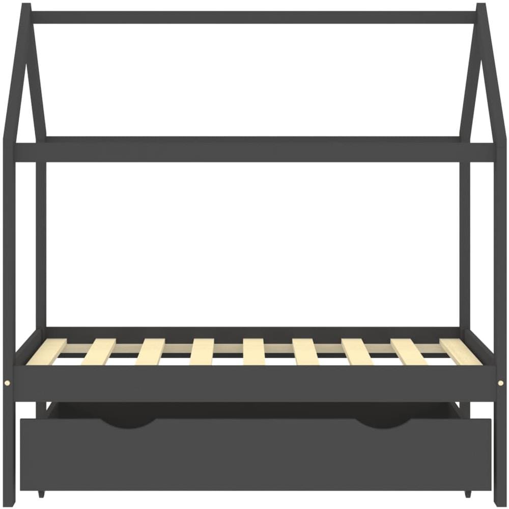 Giroletto Bambini Cassetto Grigio Scuro Pino Massello 70x140 Cm - Foto 3