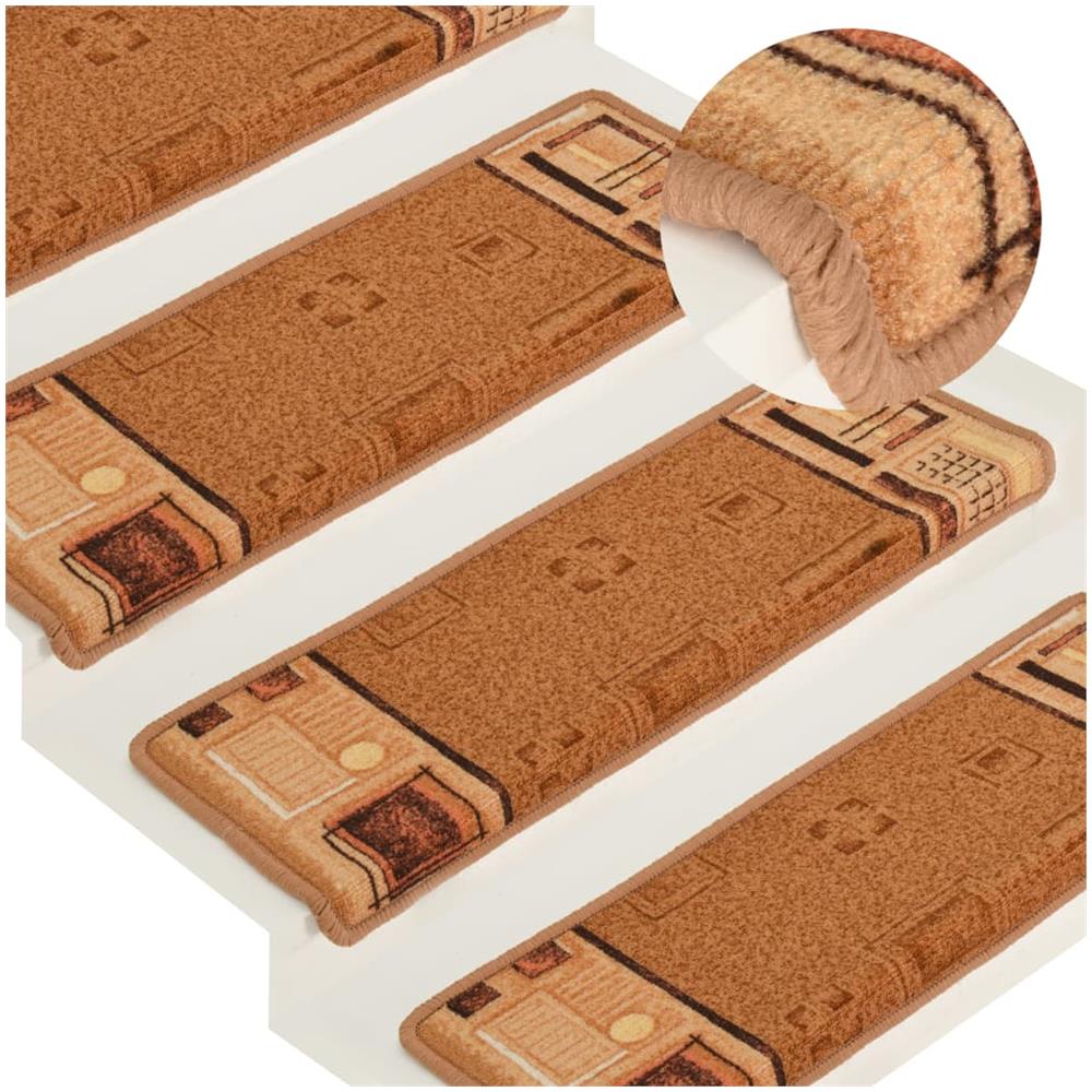 Tappetini per Scale Autoadesivi 10 pz 65x21x4 cm Beige - Foto 1