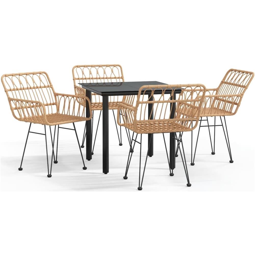 Set Da Pranzo Da Giardino 5 Pz In Polyrattan - Foto 2