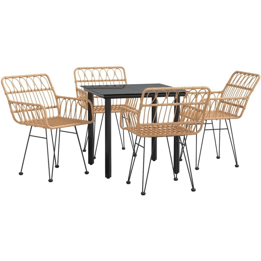 Set Da Pranzo Da Giardino 5 Pz In Polyrattan - Foto 3