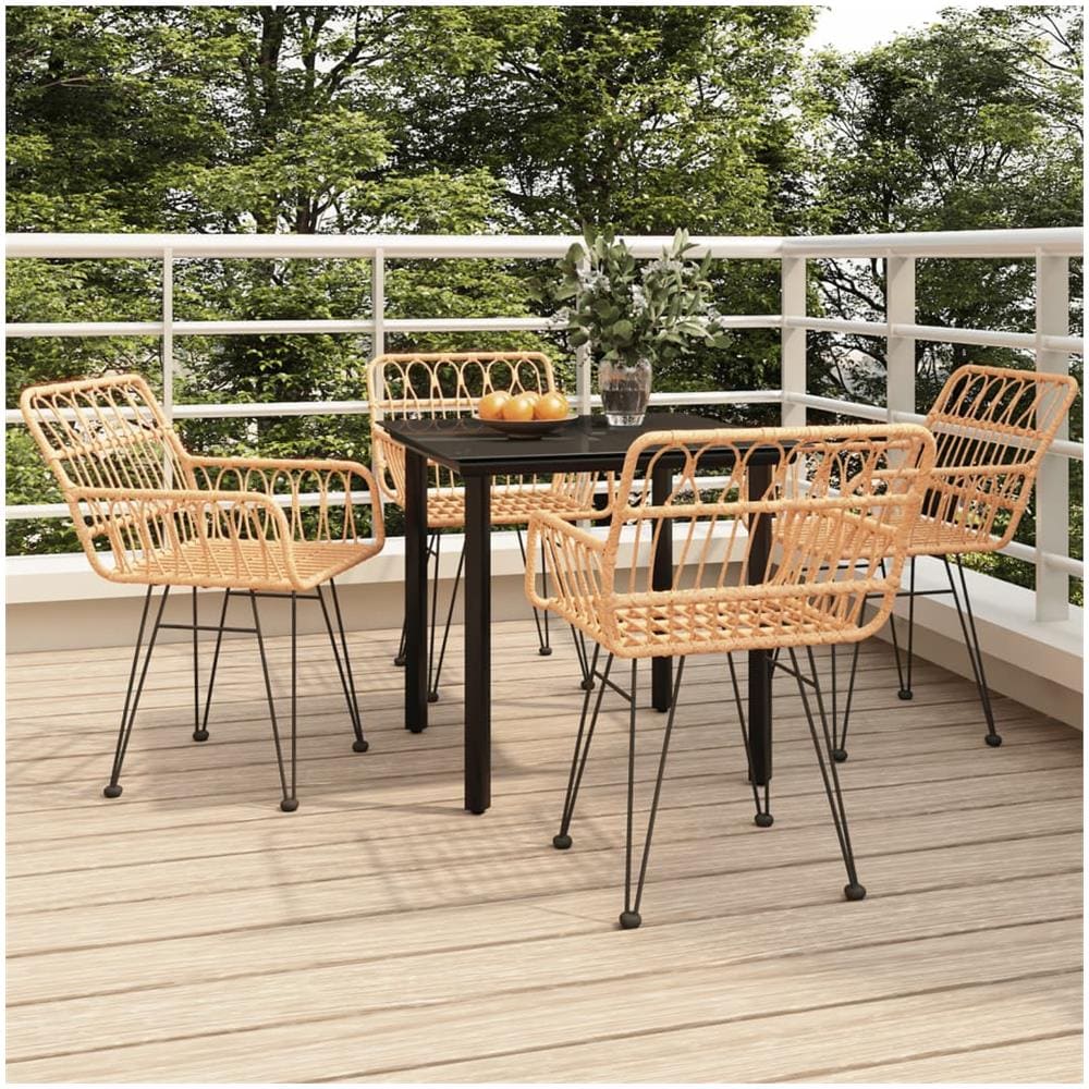 Set Da Pranzo Da Giardino 5 Pz In Polyrattan - Foto 1