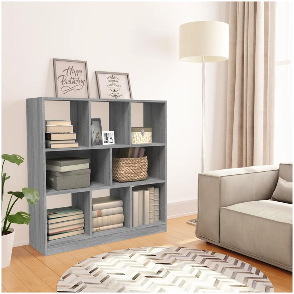 Libreria Grigio Sonoma 97,5x29,5x100 Cm In Legno Multistrato - Foto 1