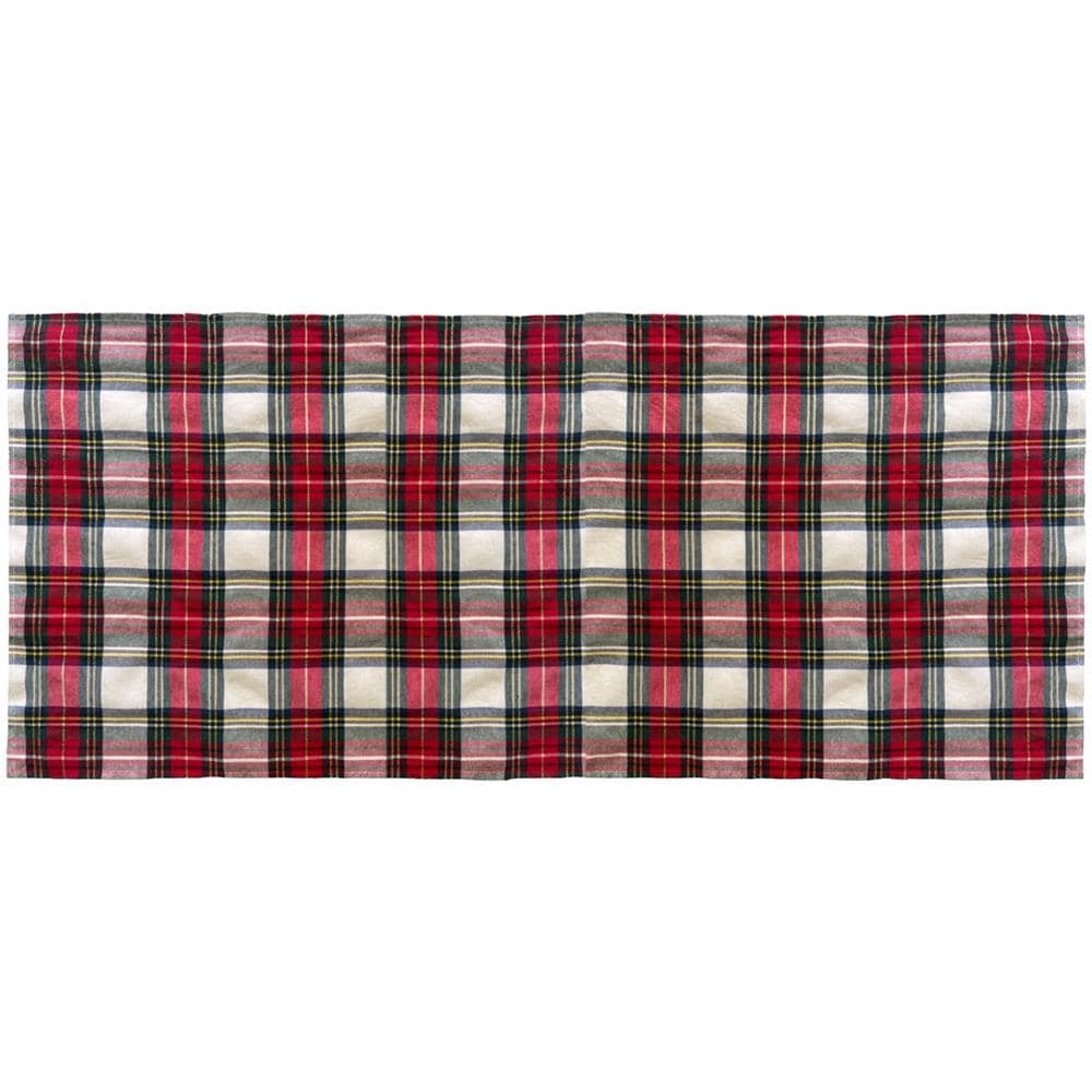 Tovaglia Cucina Soggiorno Misto Cotone Fantasia Tinto In Filo Con Lurex Mod. Natalina Scozzese Runner Panna - Foto 1