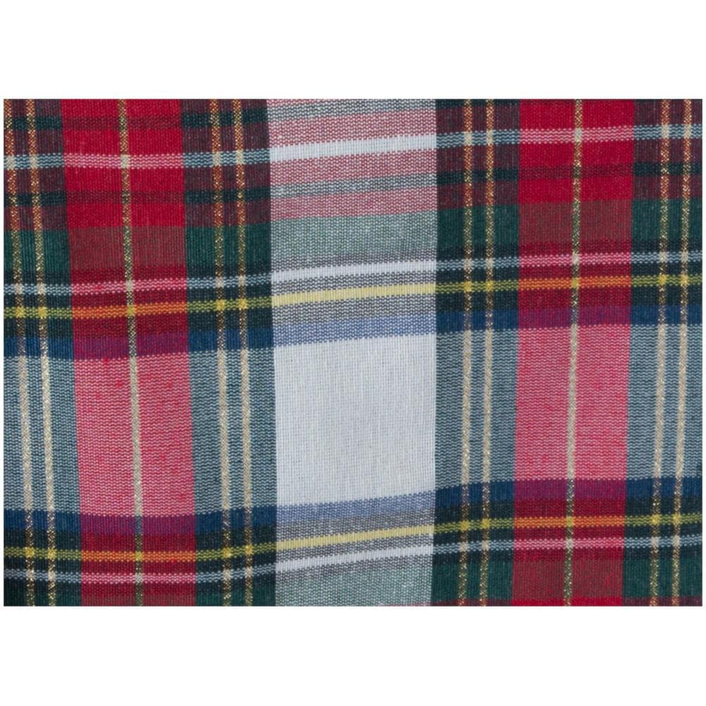 Tovaglia Cucina Soggiorno Misto Cotone Fantasia Tinto In Filo Con Lurex Mod. Natalina Scozzese Runner Panna - Foto 5