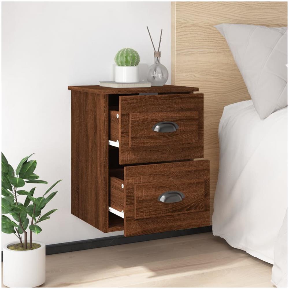 Comodino A Parete Rovere Marrone 41,5x36x53 Cm - Foto 3