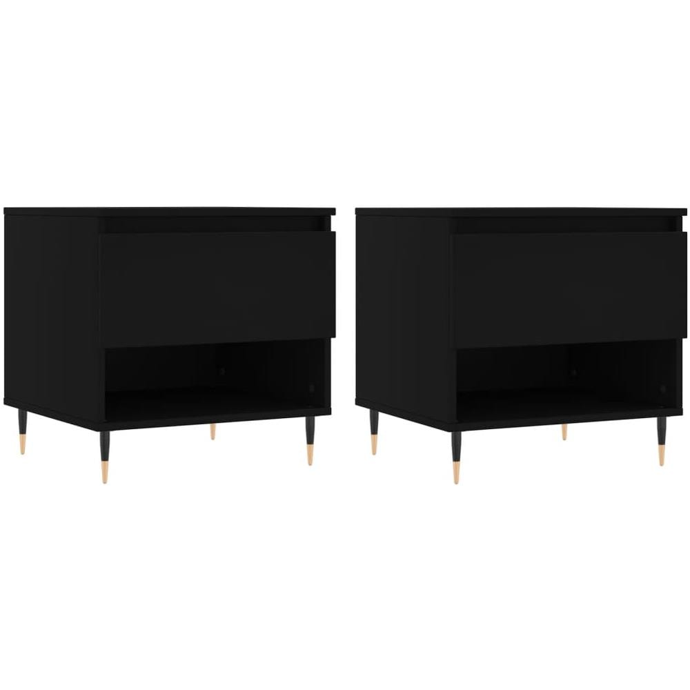 Tavolini Da Salotto 2 Pz Neri 50x46x50 Cm In Legno Multistrato - Foto 2