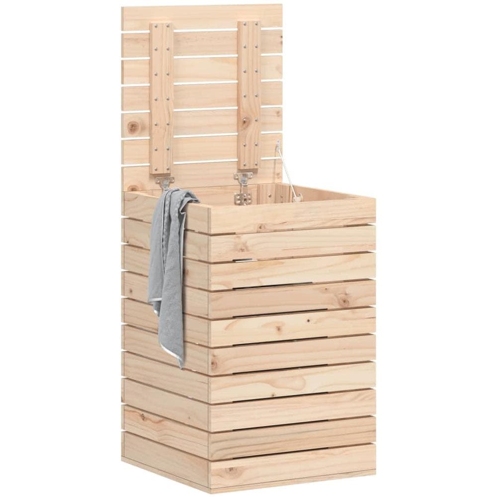 Cesto Per Bucato 44x44x66 Cm Legno Massello Pino - Foto 3