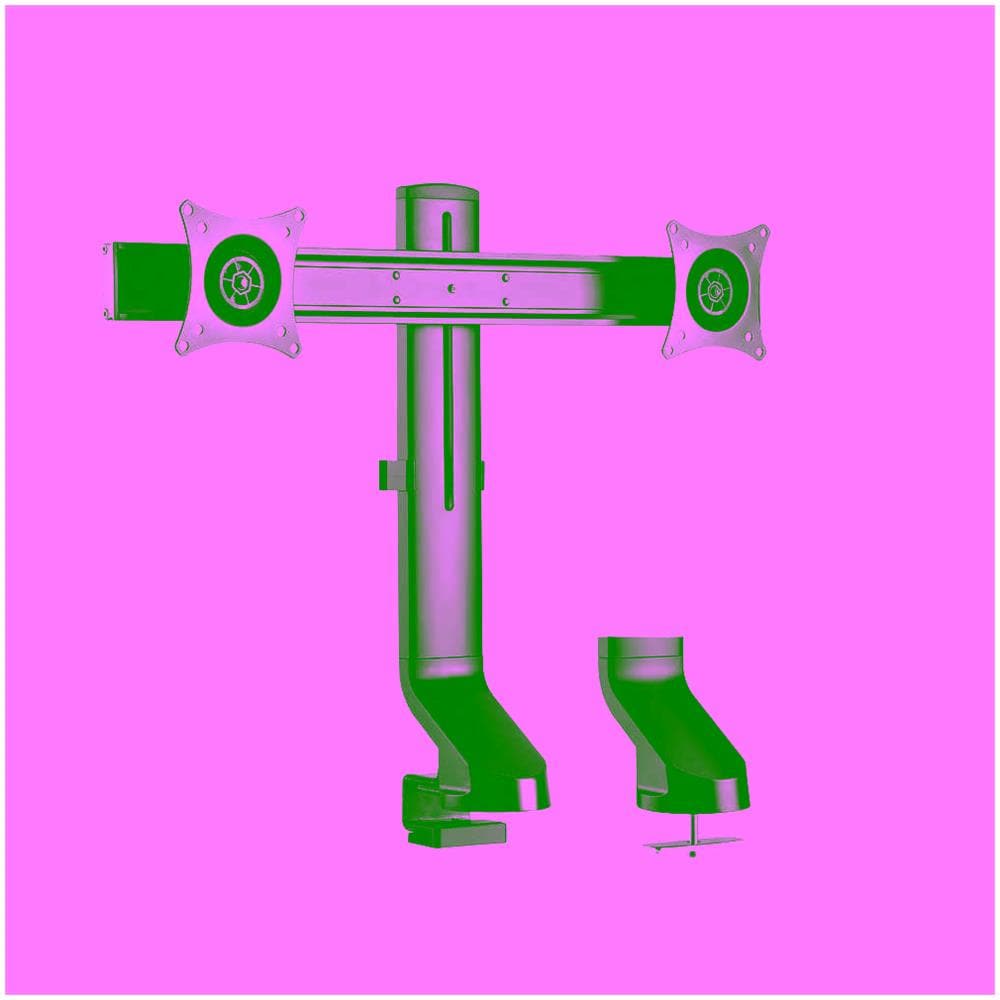 Supporto per Monitor da Tavolo DM6200 per 2 Monitor 17-27" Colore Grigio - Foto 1