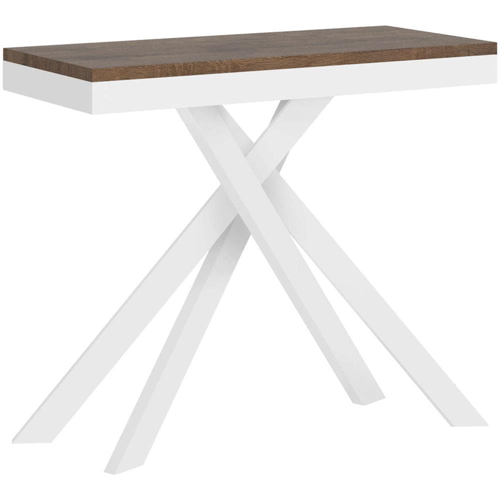 Consolle allungabile 90x40/300 cm Krack Evolution noce telaio bianco - Foto 1