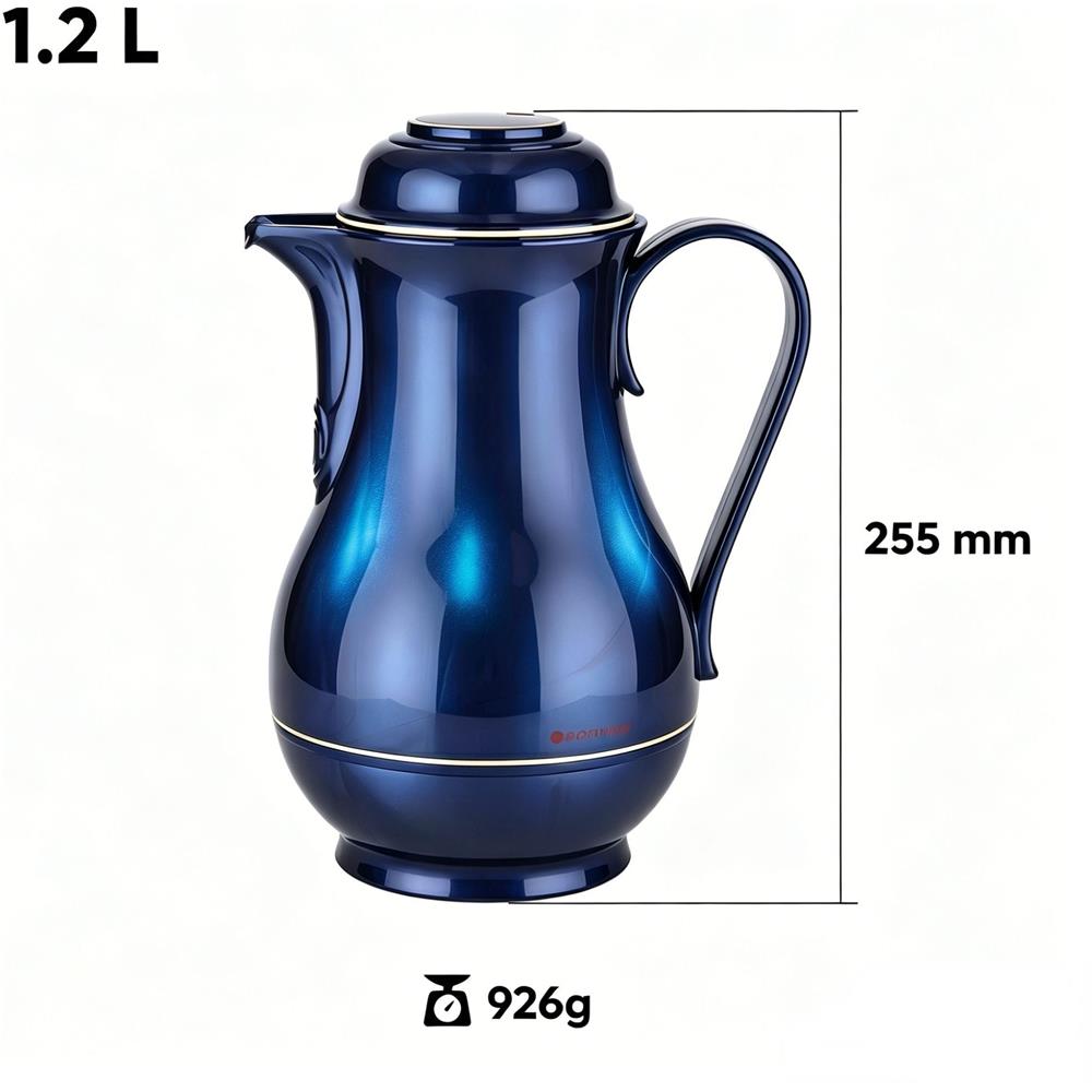Borraccia termica 1.2L - 830 Christa - Senza BPA - Per caffè, tè e infusi - Blu - Foto 2