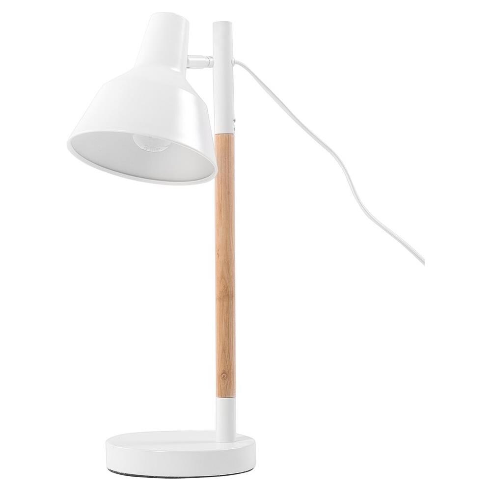 Lampada Da Tavolo Regolabile In Legno In Color Bianco Aldan - Foto 1