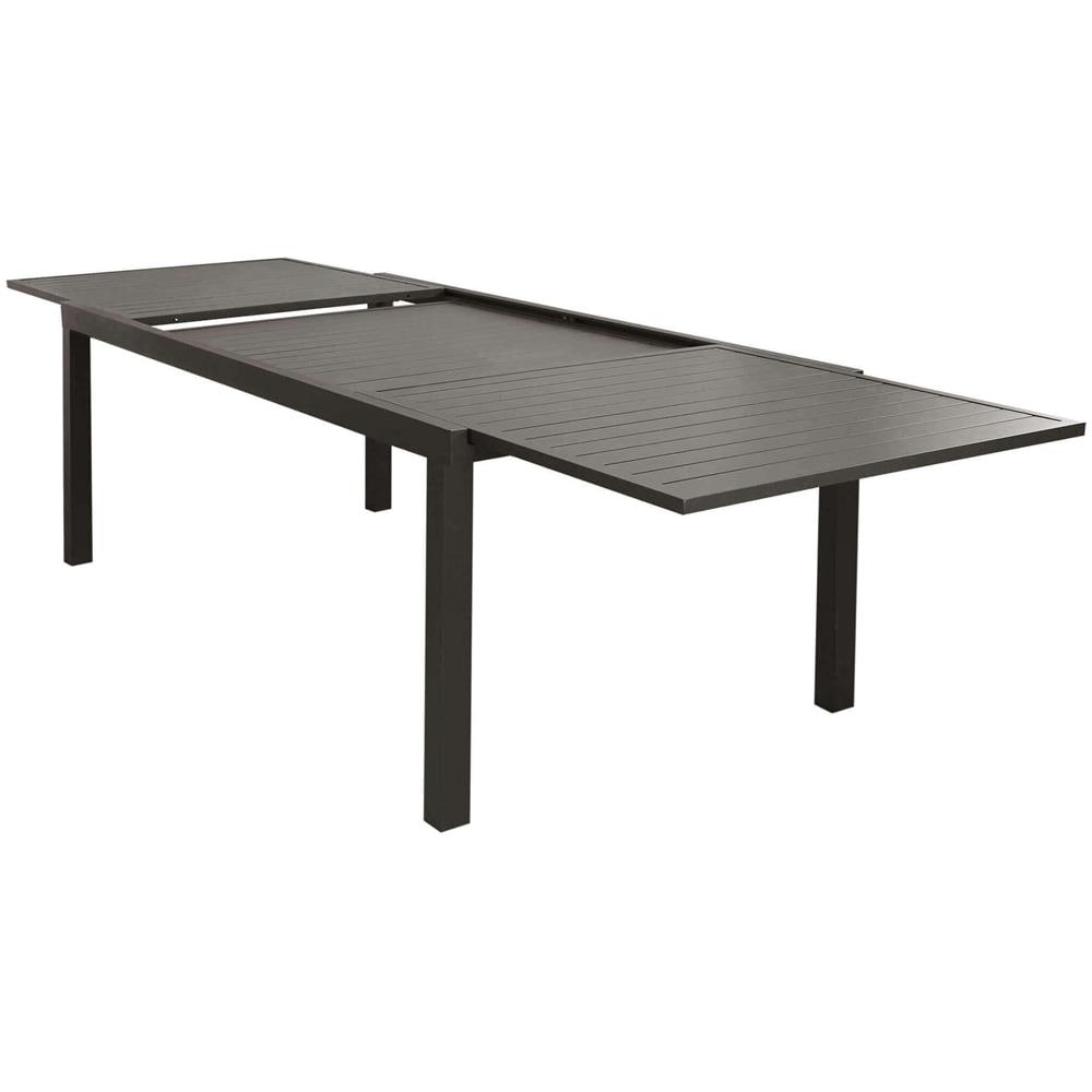 Set Tavolo Giardino Allungabile Rettangolare 200/300 X 100 Con 8 Poltrone In Alluminio Taupe Da Esterno - Foto 2