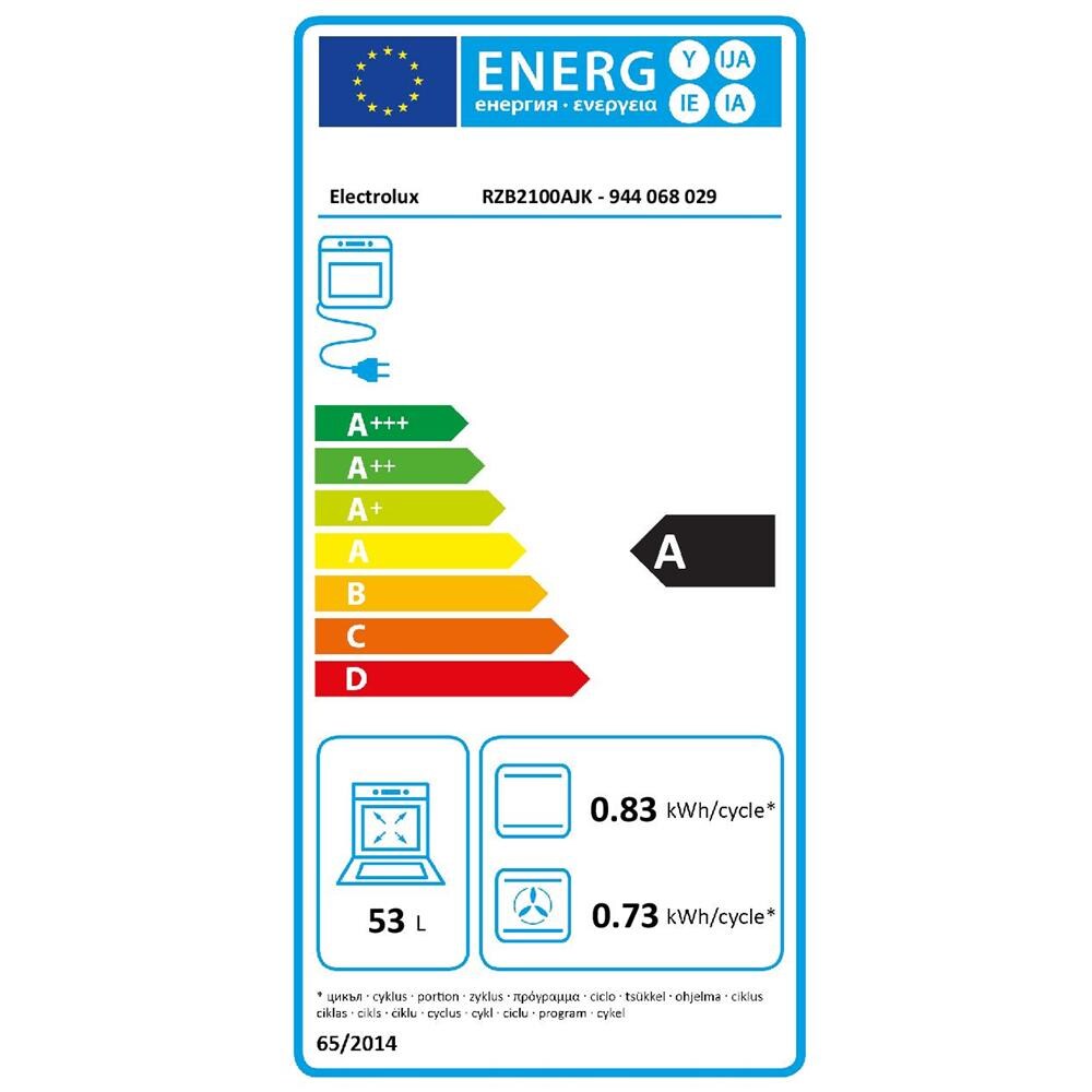 ELECTROLUX - Forno Elettrico da Incasso RZB2100AJK Capacità 53 L  Multifunzione Ventilato Potenza 1875 W Colore Nero - ePRICE