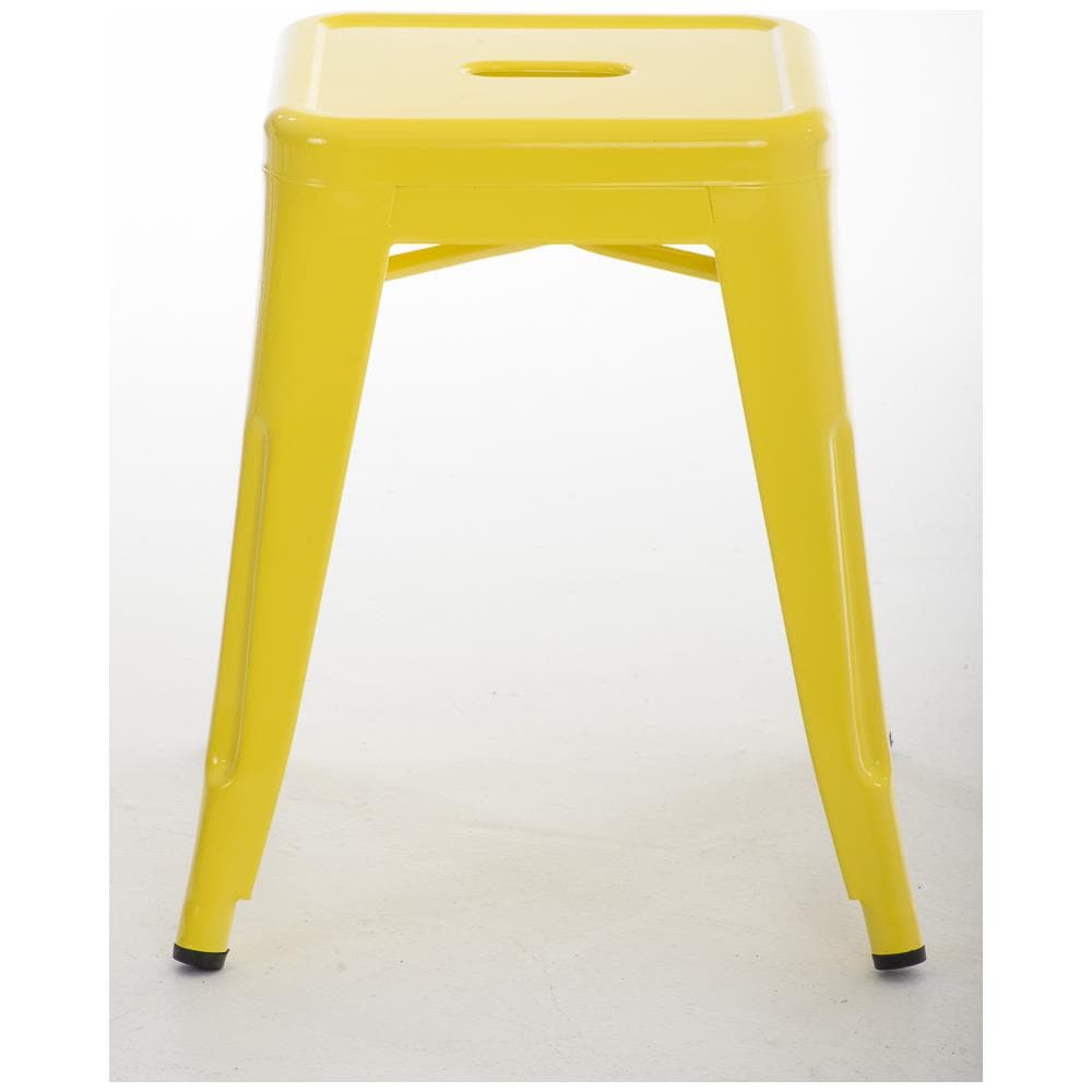 Panchetto Multiuso Armin in Metallo I Sgabello Industriale Impilabile I Sgabello Fisso Urban da Cucina Alt. 46 CM I Carico Max 200 kg Giallo - Foto 2
