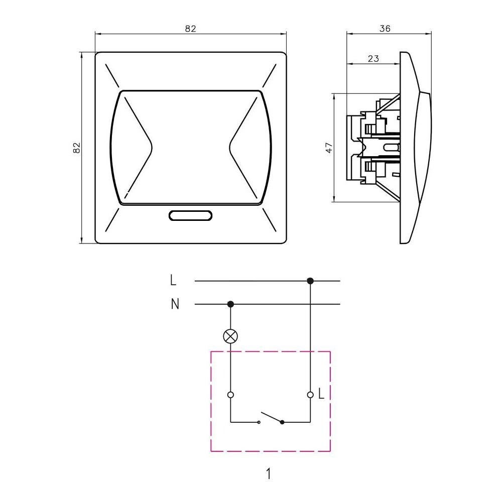 Interruttore Luce Di Base Per Interni Semplice Con Pulsante Grande, Fare Clic Su piùstra A Muro Beige Con Luce - Foto 2
