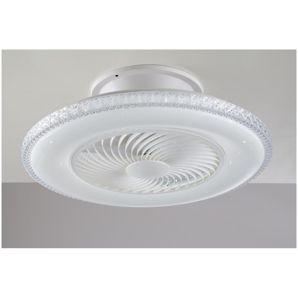 Plafoniera Led Dimmerabile Con Ventilatore, Wifi Smart, Controllo Vocale, Effetto Bianco Cielo Stellato Bordo Diamante, - Foto 1