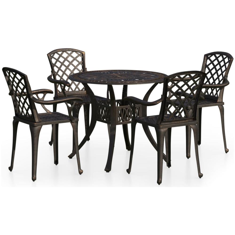 Set Da Bistrot 5 Pz In Alluminio Pressofuso Bronzo - Foto 2