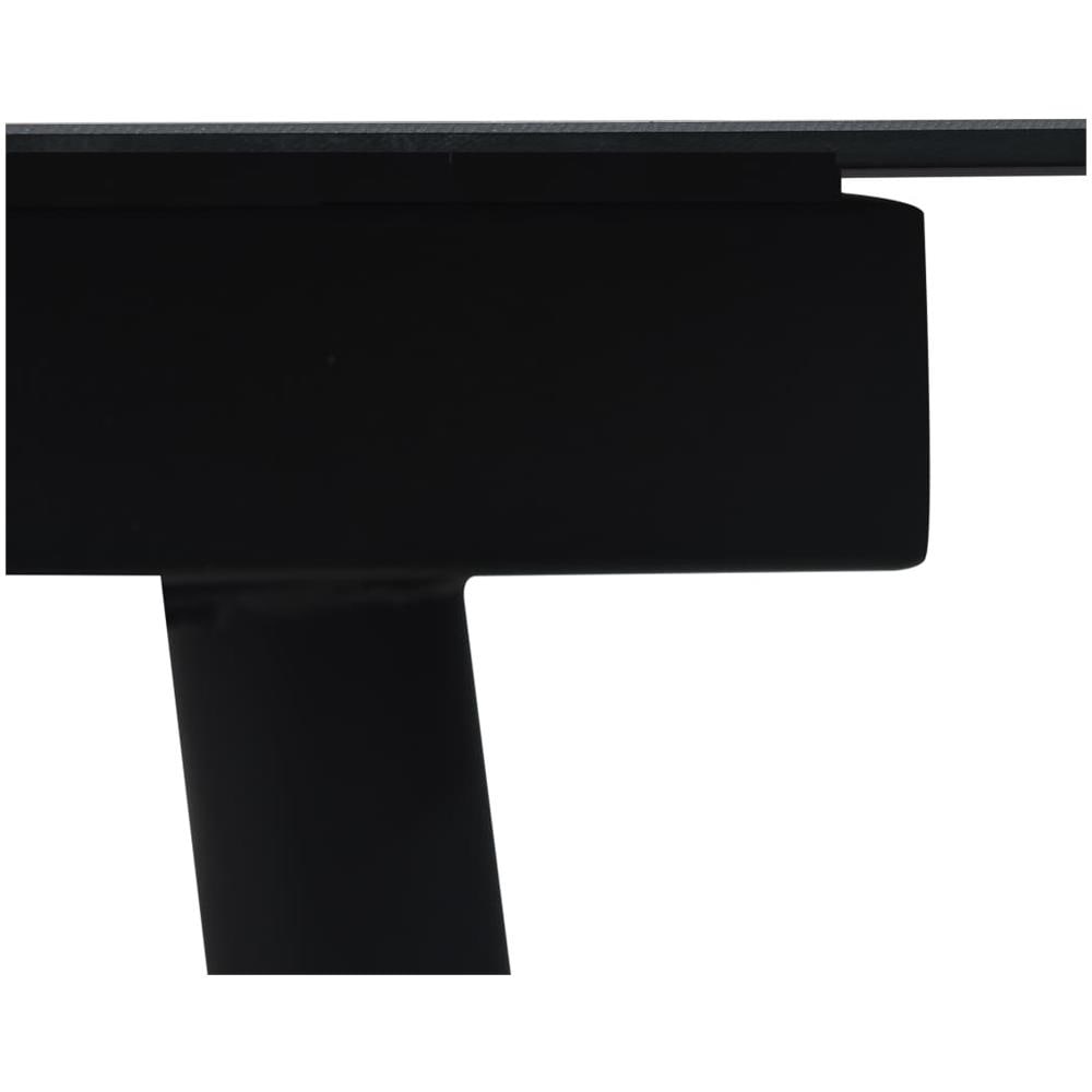 Tavolo da Giardino Nero 150x80x74 cm in Acciaio e Vetro - Foto 3