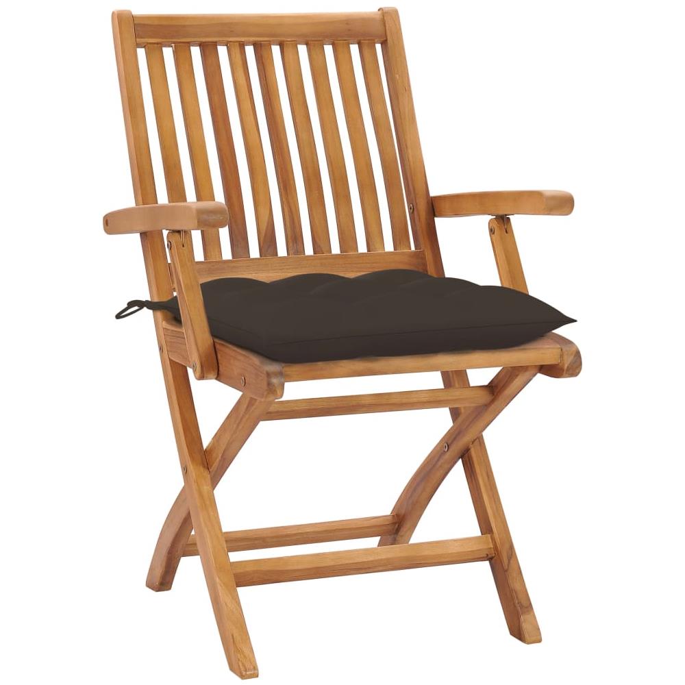 Sedie da Giardino 2 pz con Cuscini Talpa in Massello di Teak - Foto 3