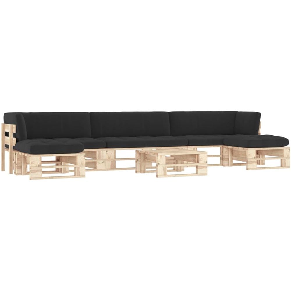 Set Divani su Pallet 6 pz e Cuscini in Legno di Pino Impregnato - Foto 1