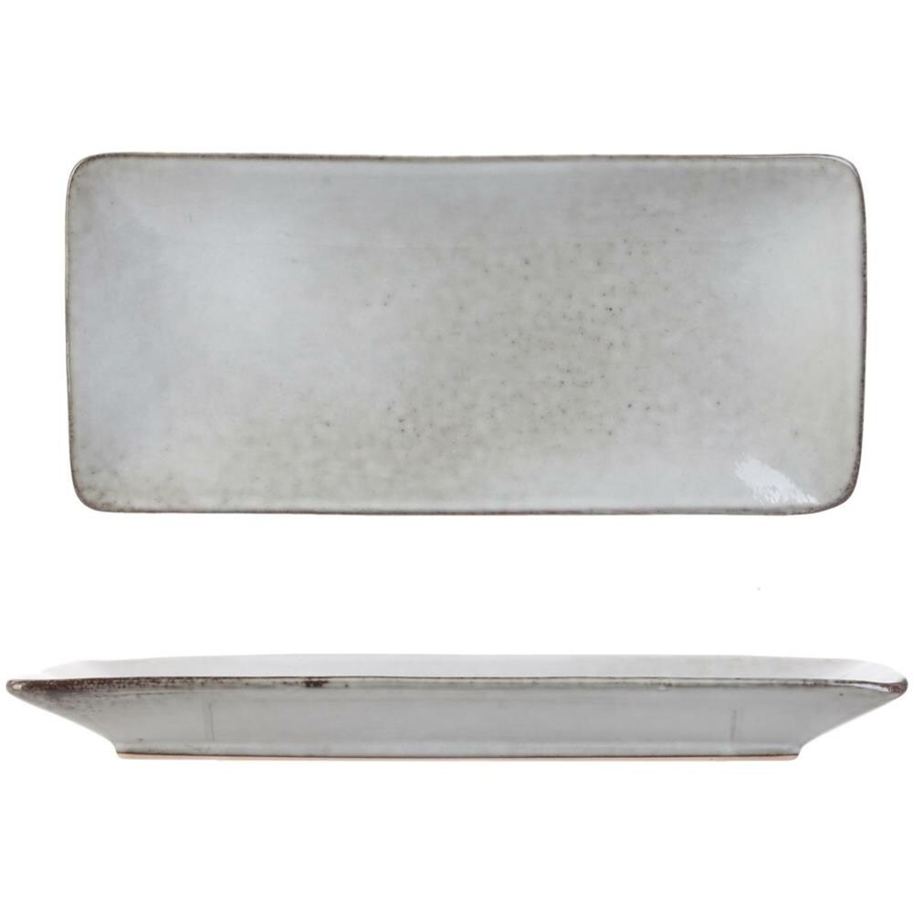 Piatto Rettangolare Tierra Grigio 22x10 - Foto 1