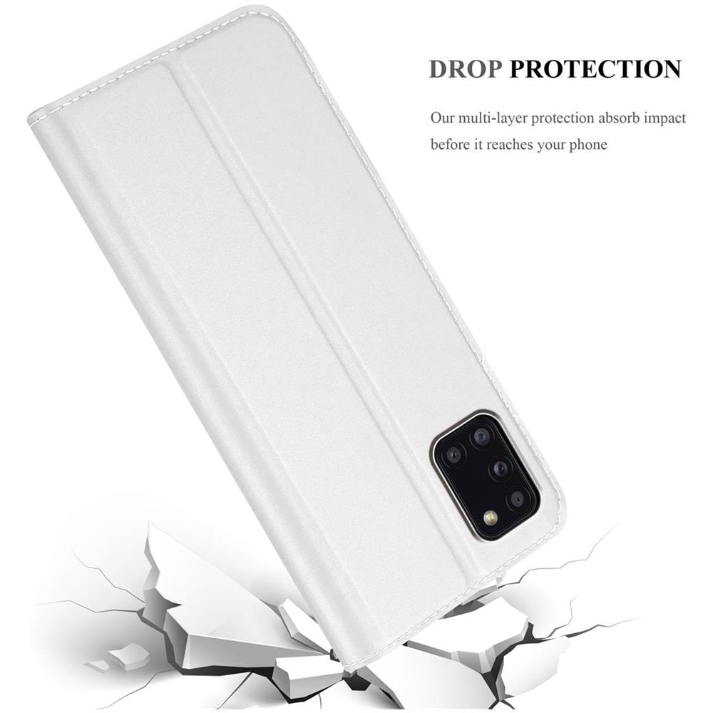 Custodia Compatibile Con Samsung Galaxy A31 In Classy Argento - Coperchio Protettiva Con Chiusura Magnetica, Funzione Stand E Tasca Per Le Carte - Foto 8