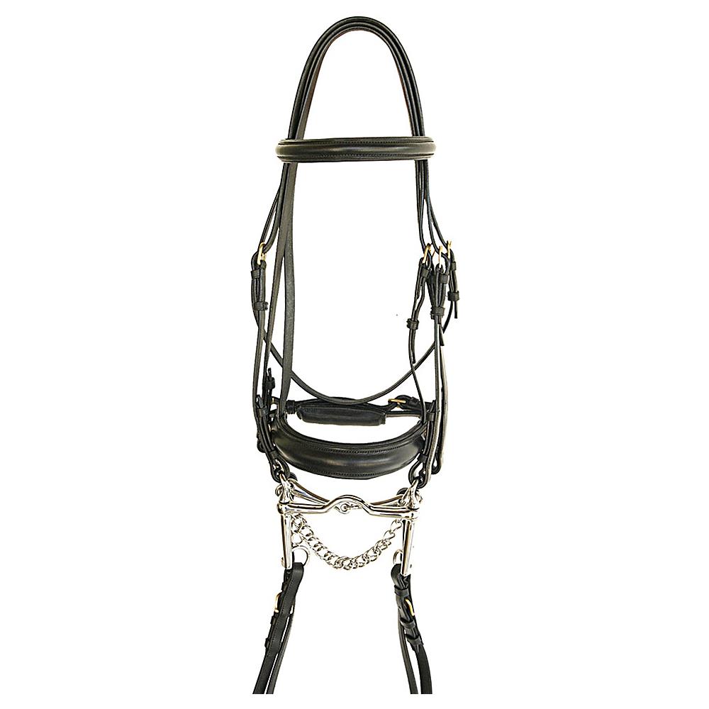 Briglia Inglese In Cuoio Con Capezzina Doppia Regolazione Completa Di Doppie Redini Lisce Cob - Foto 1