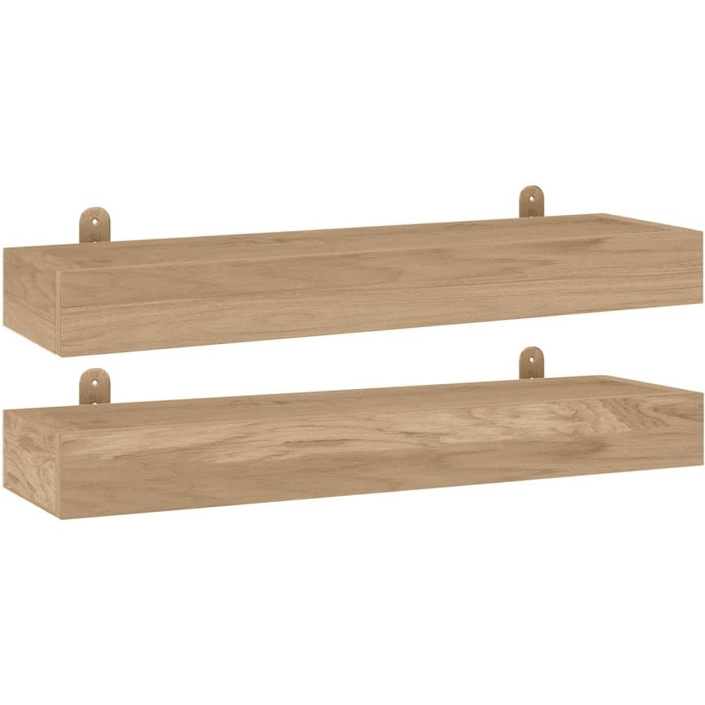 Mensole Da Parete 2 Pz 60x15x6 Cm In Legno Massello Di Teak - Foto 2