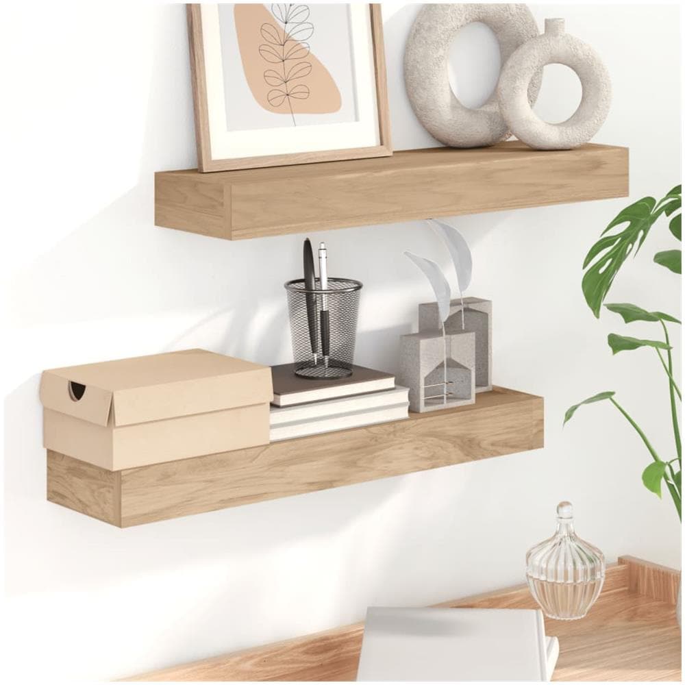 Mensole Da Parete 2 Pz 60x15x6 Cm In Legno Massello Di Teak - Foto 1