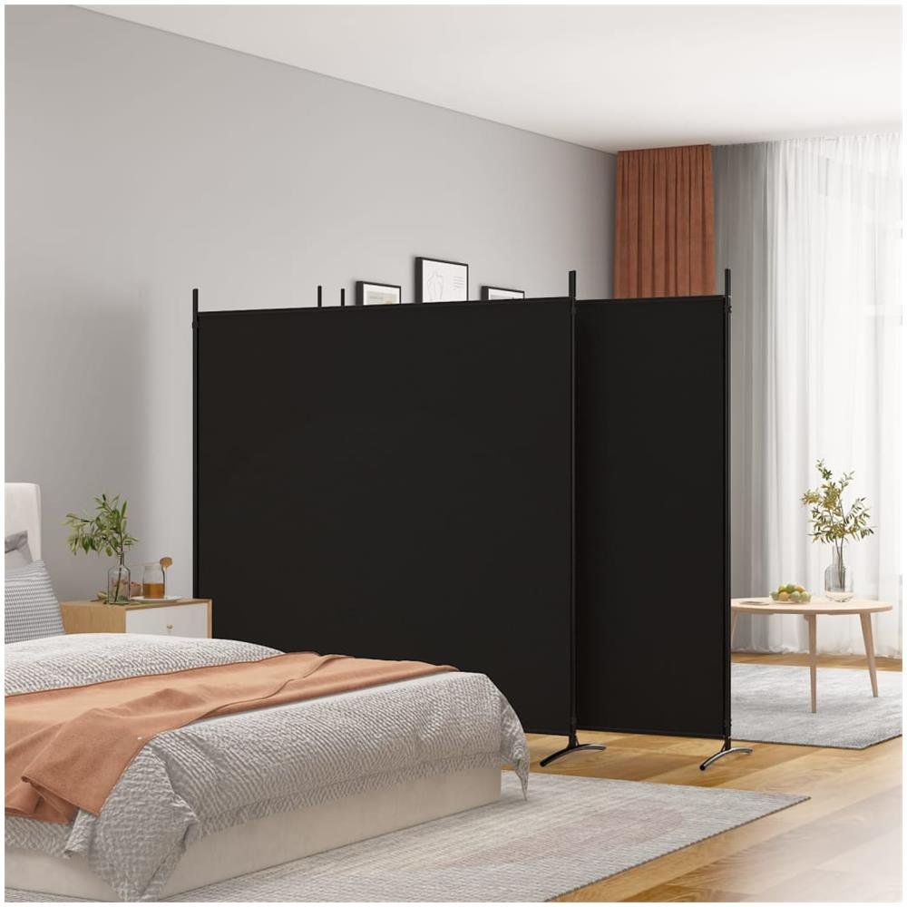Divisorio A 4 Pannelli Nero 698x180 Cm In Tessuto - Foto 1