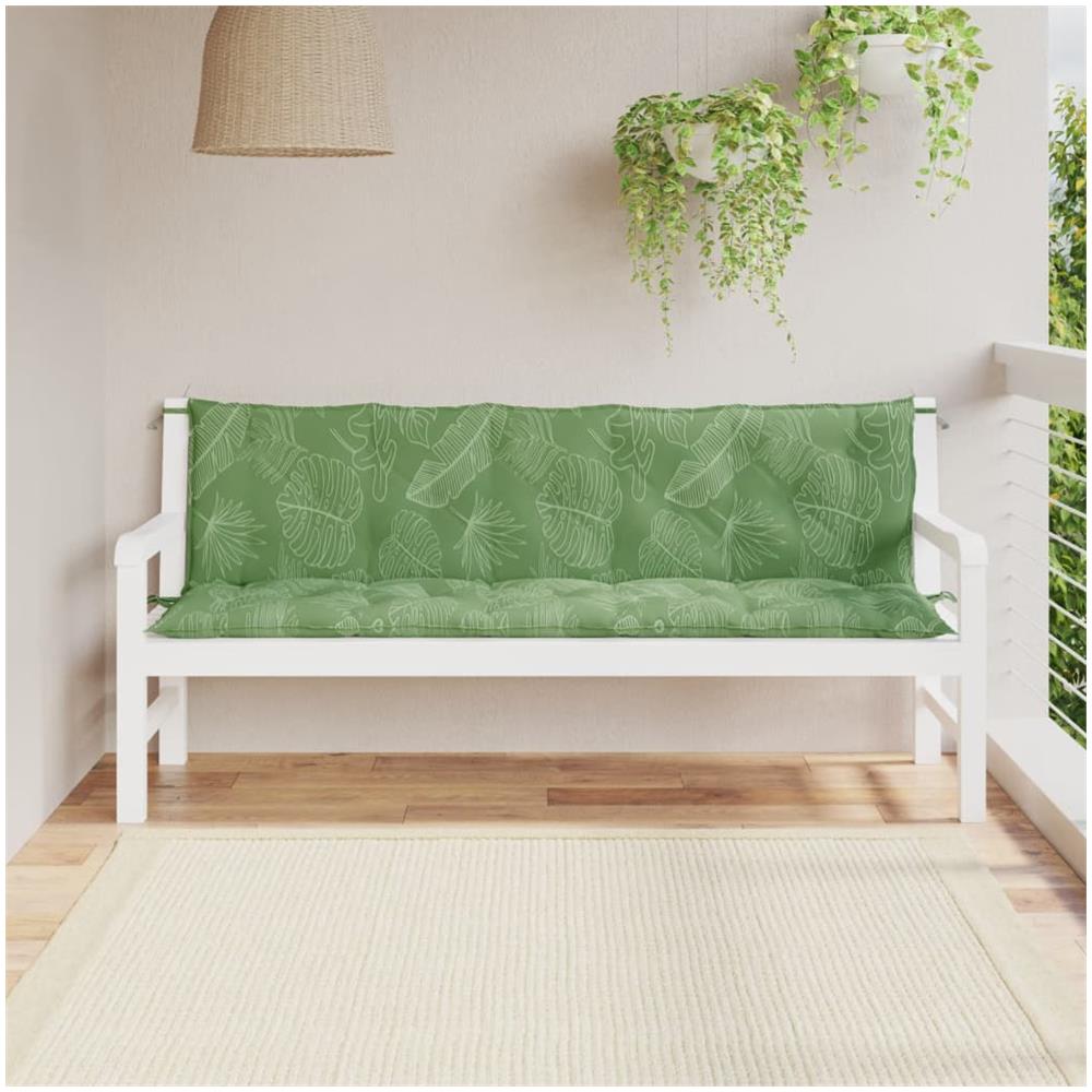 Cuscini Per Panca 2pz Con Motivo A Foglie 180x50x7cm In Tessuto - Foto 1