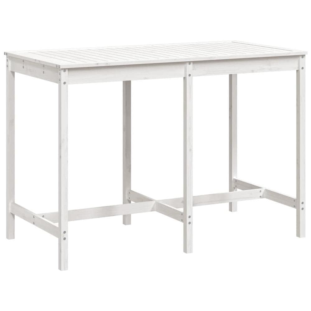 Tavolo Da Giardino Bianco 159,5x82,5x110 Cm Legno Massello Pino - Foto 1