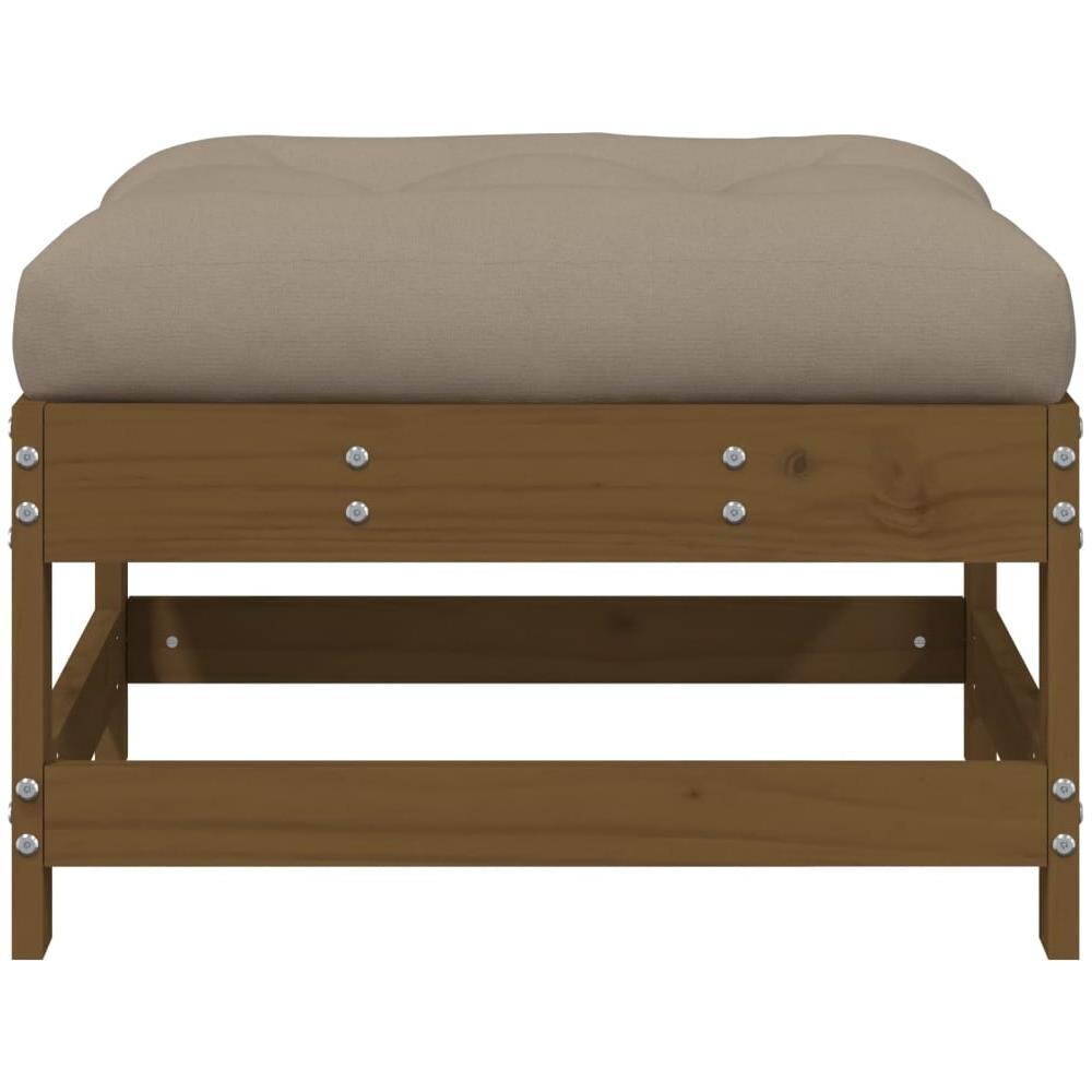 Sgabello Da Giardino Con Cuscino Miele Legno Massello Di Pino - Foto 2